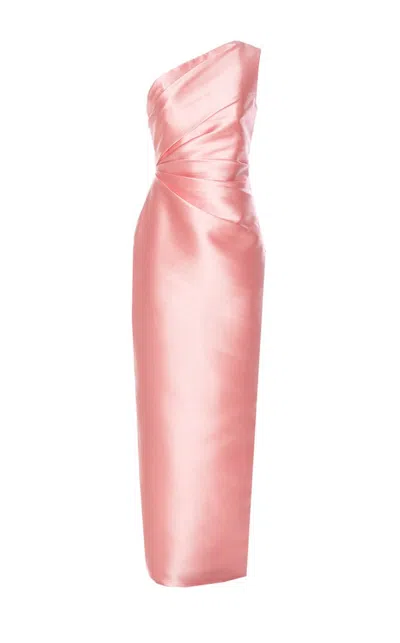 Solace London Asymmetric Dress In Pink