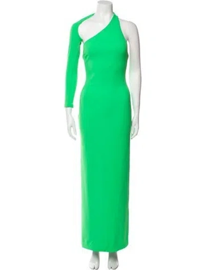 Pre-owned Solace London Asymmetrical Long Dress In Green