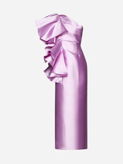 Solace London Barney One-shoulder Maxi Dress In Multi