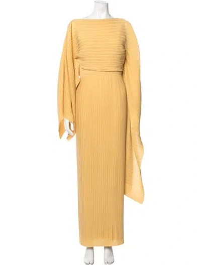 Pre-owned Solace London Bateau Neckline Long Dress In Yellow