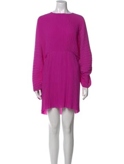 Pre-owned Solace London Bateau Neckline Mini Dress In Purple