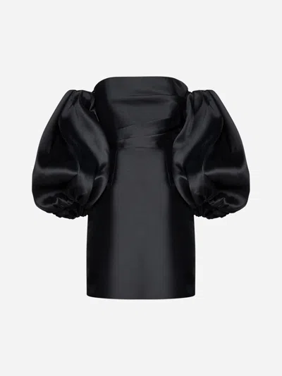 Solace London The Bella Puff-sleeve Minidress In Black