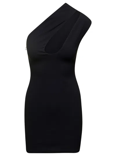 Solace London Black Alexa Cut-out Minidress In Crepe Knit Woman