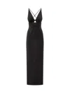 Solace London Black Long Dress With Cross Straps  In Black