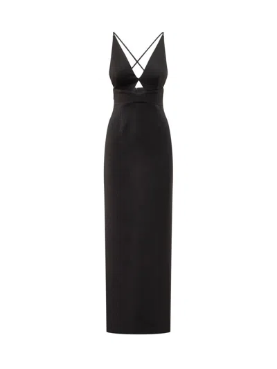 Solace London Black Long Dress With Cross Straps