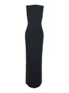 Solace London Black Long Dress With Square Neckline And Cut Out On The Back In Fabric Woman In Black