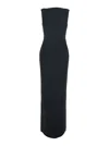 Solace London Black Long Dress With Square Neckline And Cut Out On The Back In Fabric Woman In Black