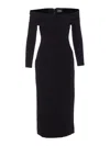 Solace London Black Yuni Midi Dress In Black