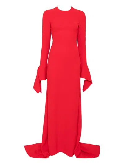 Solace London Blake Long-sleeve Flared-cuff Dress In Red
