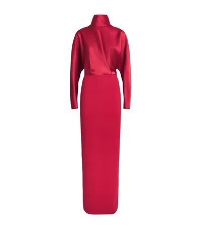 Solace London Blouson Sedgewick Maxi Dress In Red