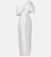 Solace London Bridal Davina Asymmetric Draped Satin Gown In White