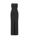 Solace London Bysha Strapless Crepe Maxi Dress In Black