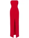 Solace London Bysha Strapless Stretch-crepe Maxi Dress In Red