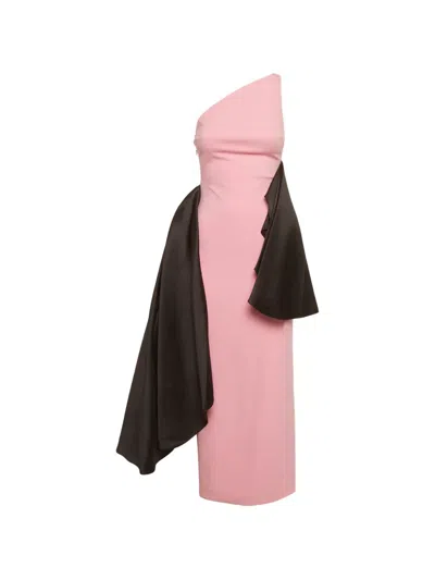 Pre-owned Solace London Calla Draped Maxi Dress In Pink