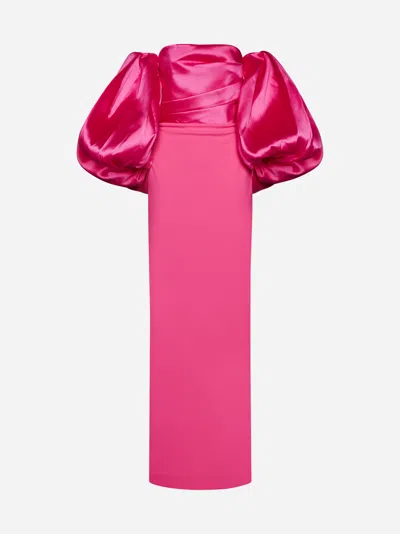Solace London Carmen Maxi Dress In Ultra Pink