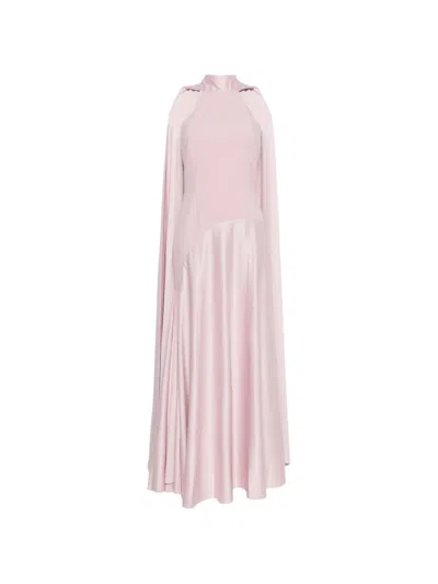 Solace London Cece Cape Maxi Dress In Pink