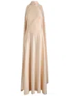 Solace London Cece Draped Satin And Crepe Maxi Dress