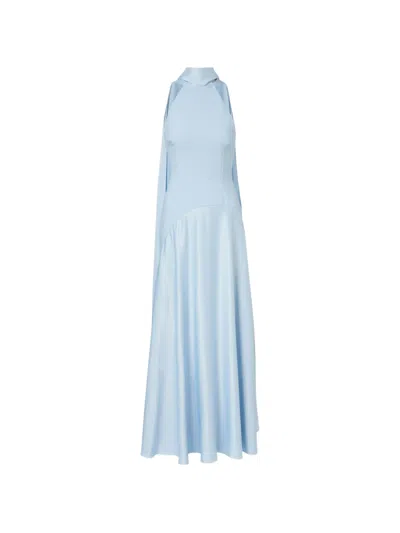 Solace London Cece Halterneck Maxi Dress In Blue