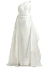 Solace London Charo One-shoulder Faille Gown In Cream