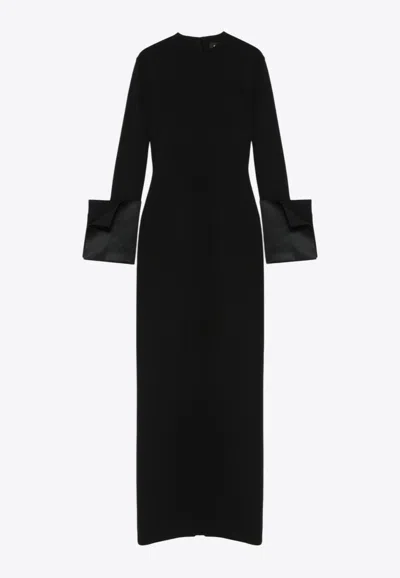 Solace London Chloe Long-sleeved Maxi Dress In Black