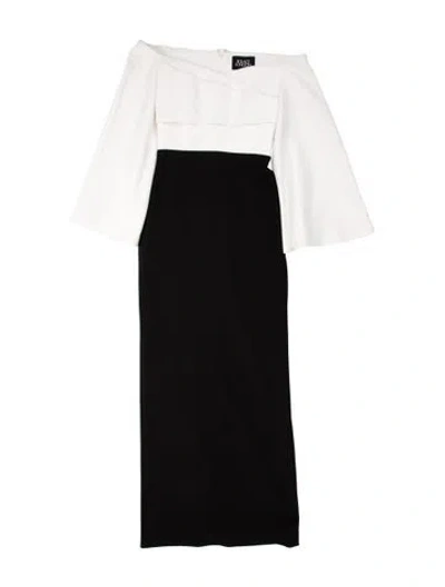 Pre-owned Solace London Colorblock Pattern Long Dress In Black