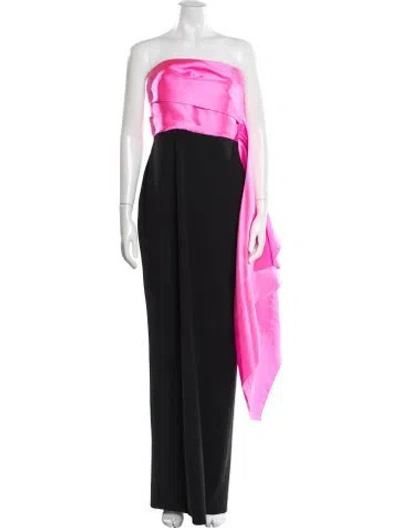 Pre-owned Solace London Colorblock Pattern Long Dress In Multi