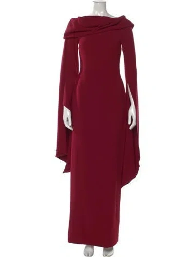 Pre-owned Solace London Cowl Neck Long Dress W/ Tags In Red