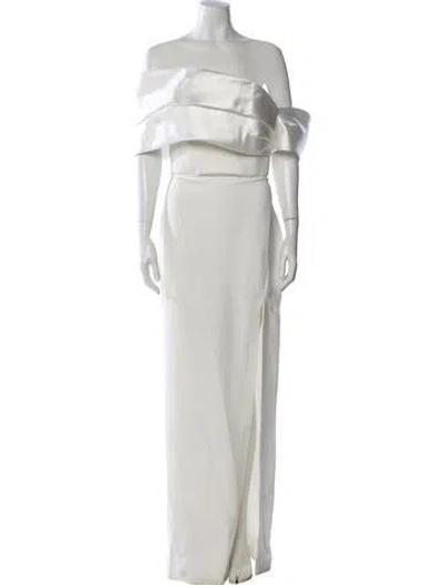 Pre-owned Solace London Cowl Neck Long Dress W/ Tags In White