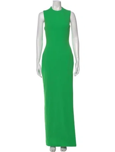 Pre-owned Solace London Crew Neck Long Dress In Green