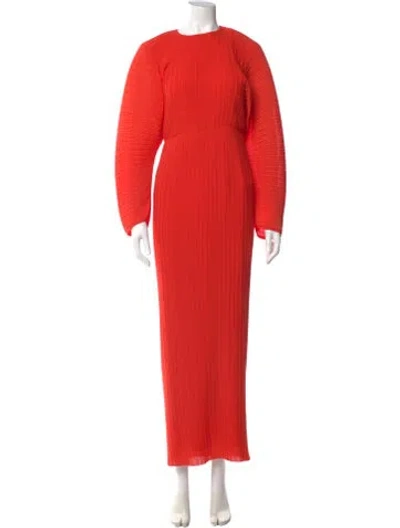 Pre-owned Solace London Crew Neck Long Dress In Orange