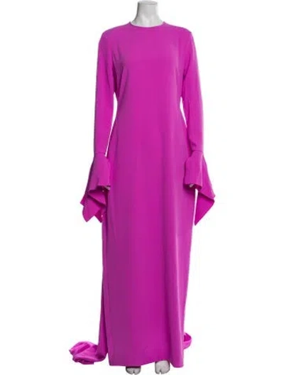 Pre-owned Solace London Crew Neck Long Dress In Pink