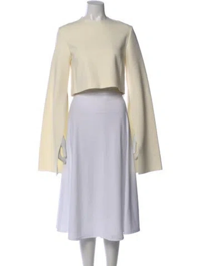 Pre-owned Solace London Crew Neck Long Sleeve Crop Top In Neutral