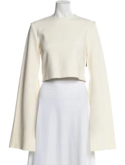 Pre-owned Solace London Crew Neck Long Sleeve Crop Top In White