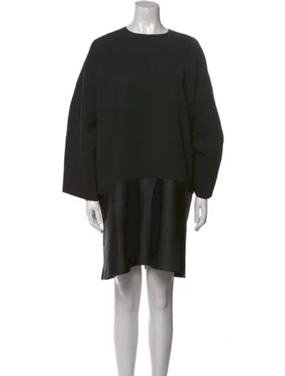 Pre-owned Solace London Crew Neck Mini Dress In Black