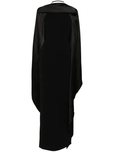 Solace London Dahlia Sash-detail Maxi Dress In Black