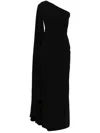 Solace London Daria One-shoulder Gown In Black