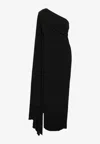 Solace London Daria One-shoulder Gown In Black