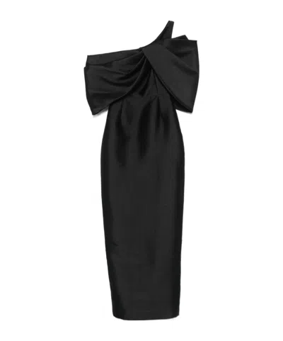 Solace London Davina Off-shoulder Maxi Dress In Black