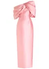 Solace London Davina One-shoulder Faille Gown In Pink