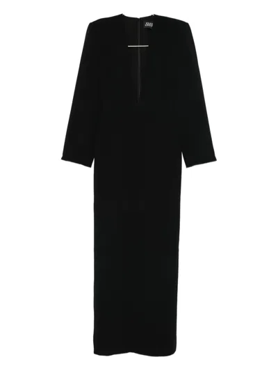 Solace London Deacon Long-sleeve Maxi Dress In Black