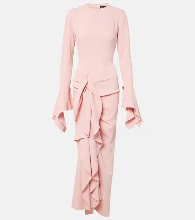 Solace London Della Draped Gown In Pink