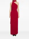 Solace London Demi Red Long Dress With One-shoulder Design And Back Slit In Fabric Woman In Red