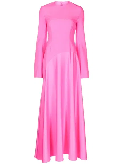 Solace London Draped Maxi Dress In Pink