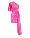 Solace London Marcie One-shoulder Mini Dress In Rosa