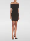 Solace London 'neve' Black Off-shoulder Mini Dress With Bardot Neckline In Schwarz