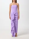 Solace London Thalia Crepe Maxi Dress In Lilac
