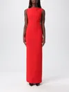 Solace London Imogen Long Dress In Red