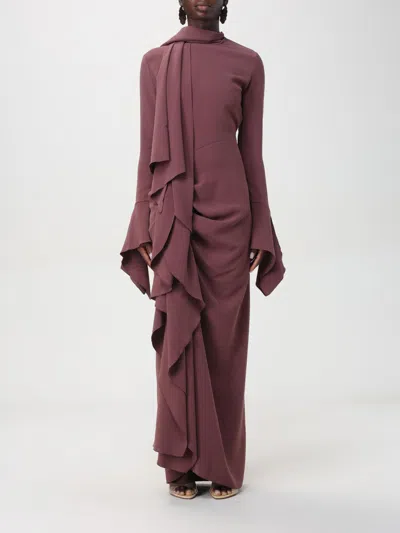 Solace London Dress Woman Brown In Purple