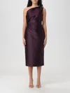 Solace London Kira One-shoulder Maxi Dress In Purple