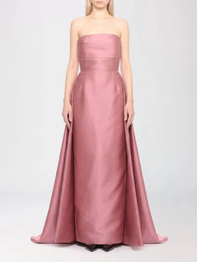Solace London Strapless Draped-panel Maxi Dress In Pink